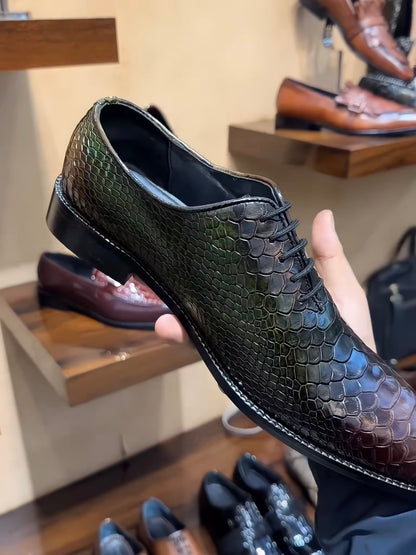 Dual-tone Cobra Scaled Whole-cut Oxfords