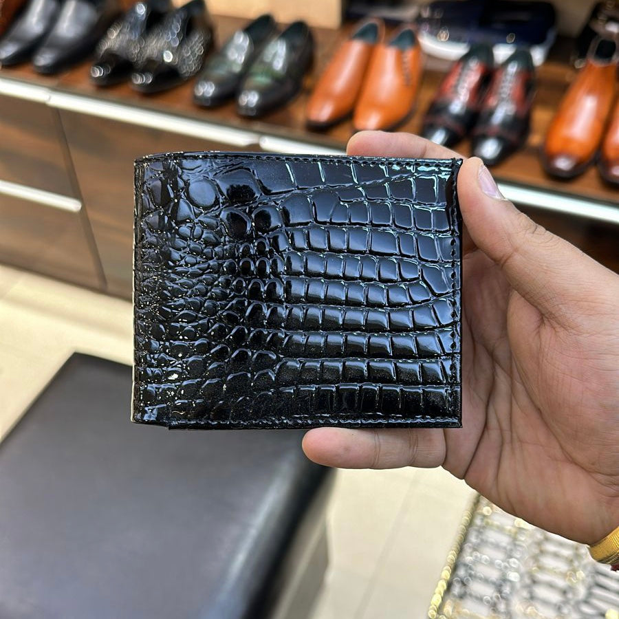 Luxe Edition Patent Baby Croc Leather Wallet