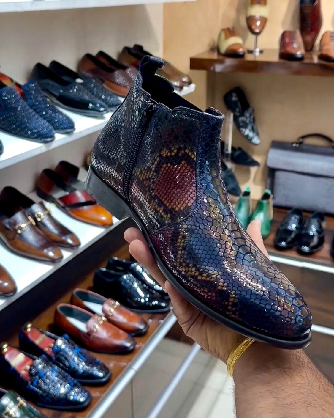 Exotic Python Chelsea Boots