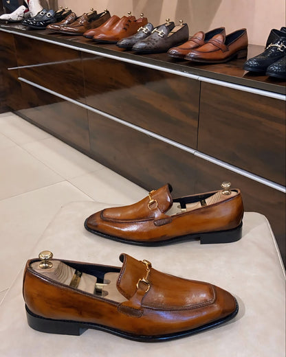 Classic Tan Patina Loafers