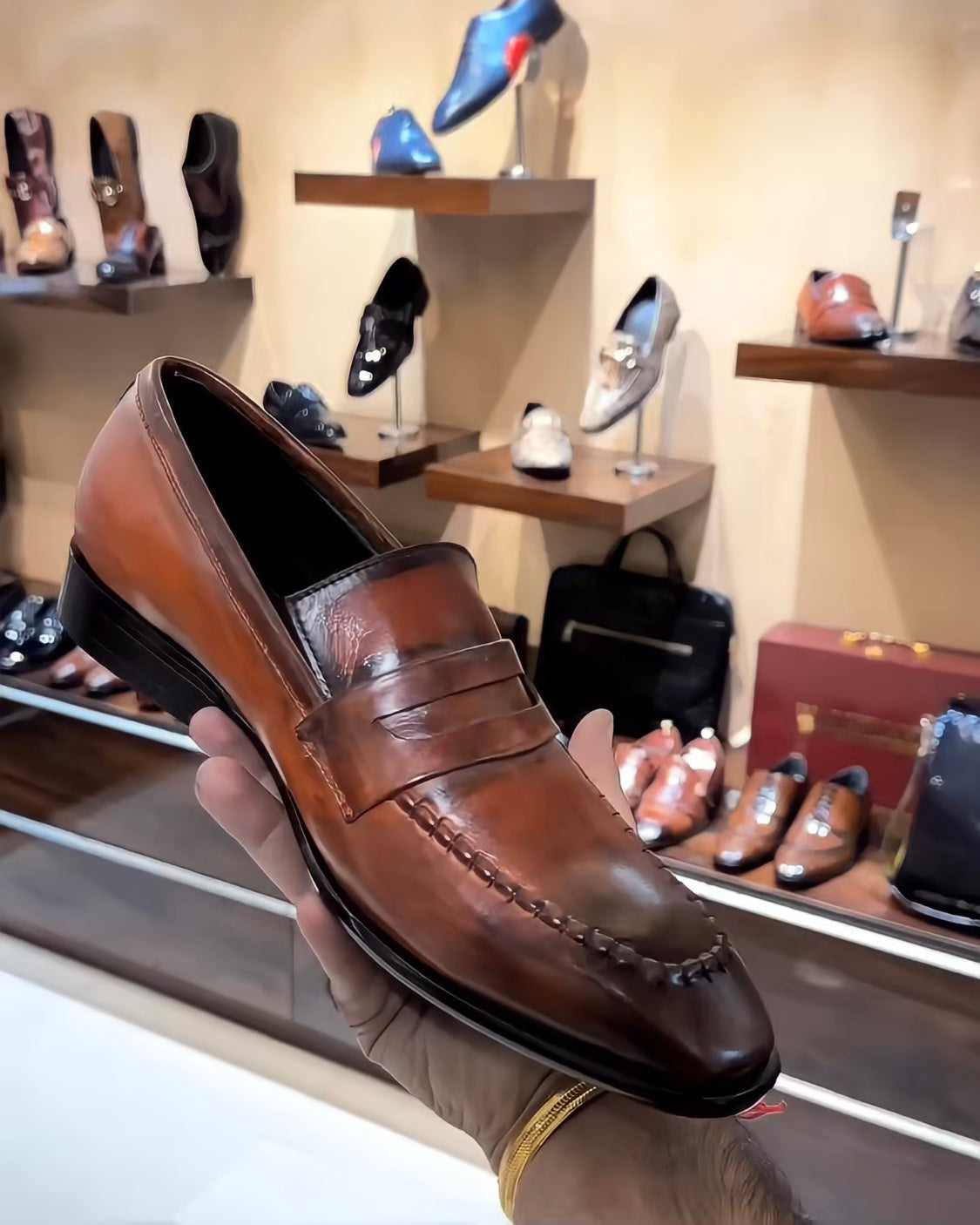 Burnished Tan Penny Loafers