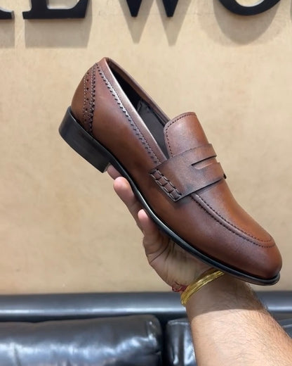 Dark Tan Penny Loafers