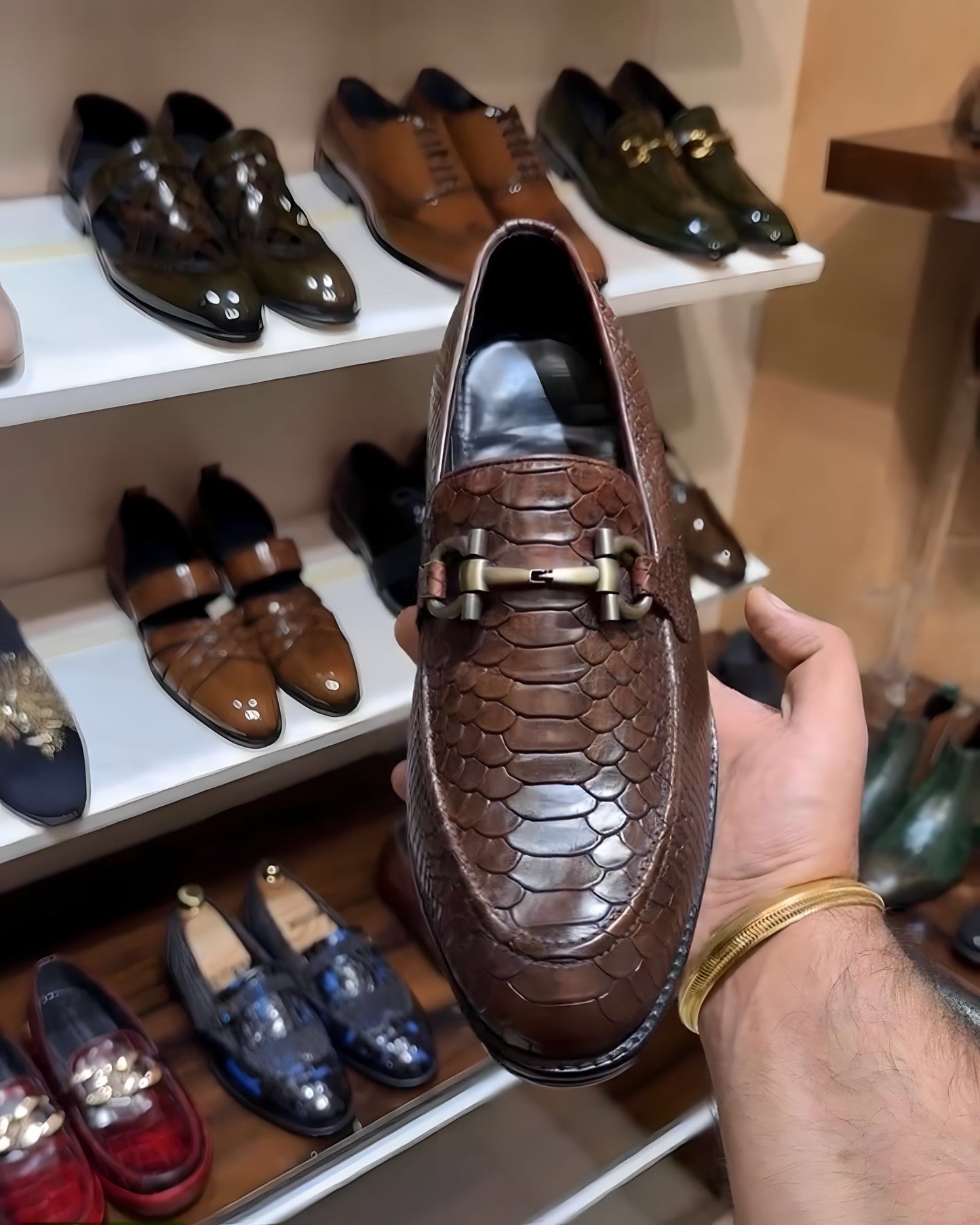 Eastern Brown Cobra Scaled Loafers