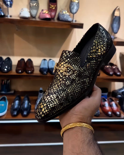 Italian Snake Foil Loafers