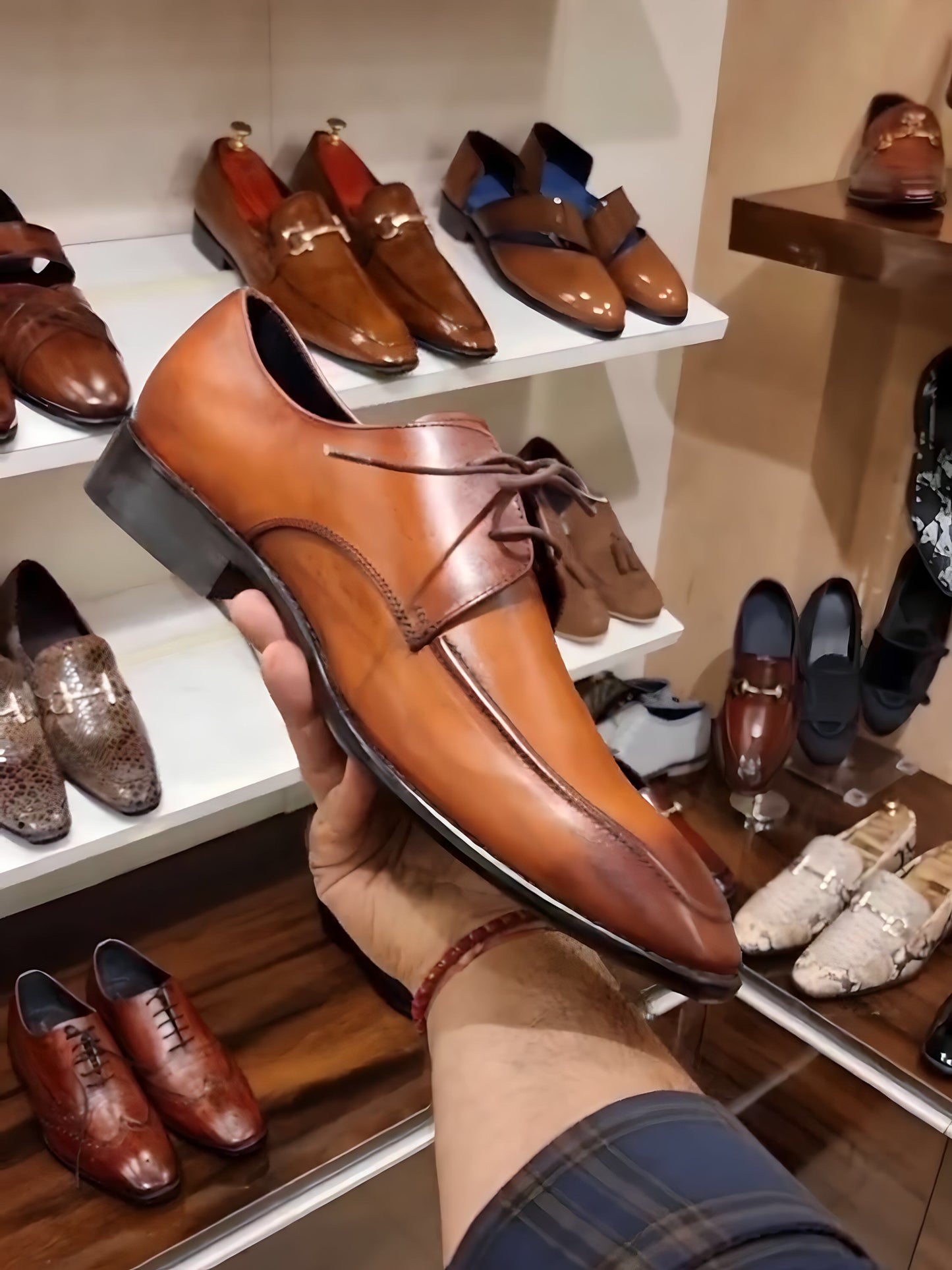 Classic Tan Patina Derbies