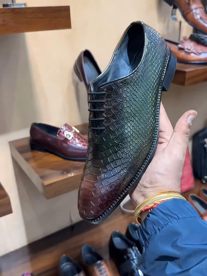 Dual-tone Cobra Scaled Whole-cut Oxfords