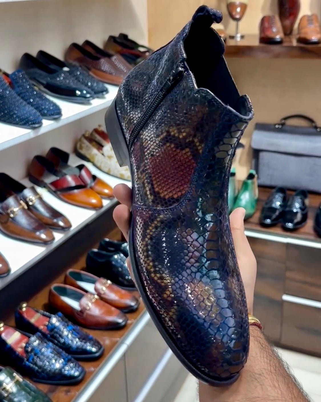 Exotic Python Chelsea Boots