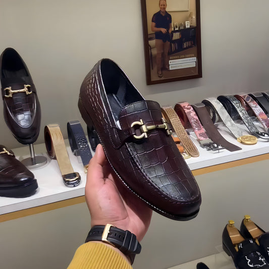 Pure Leather Burgundy Loafers