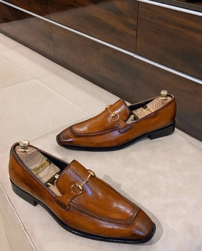 Classic Tan Patina Loafers