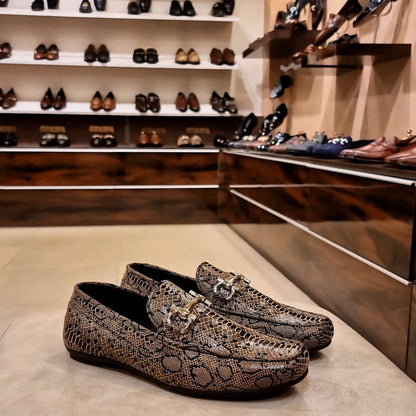 Exotic Python Scaled Driving Loafers