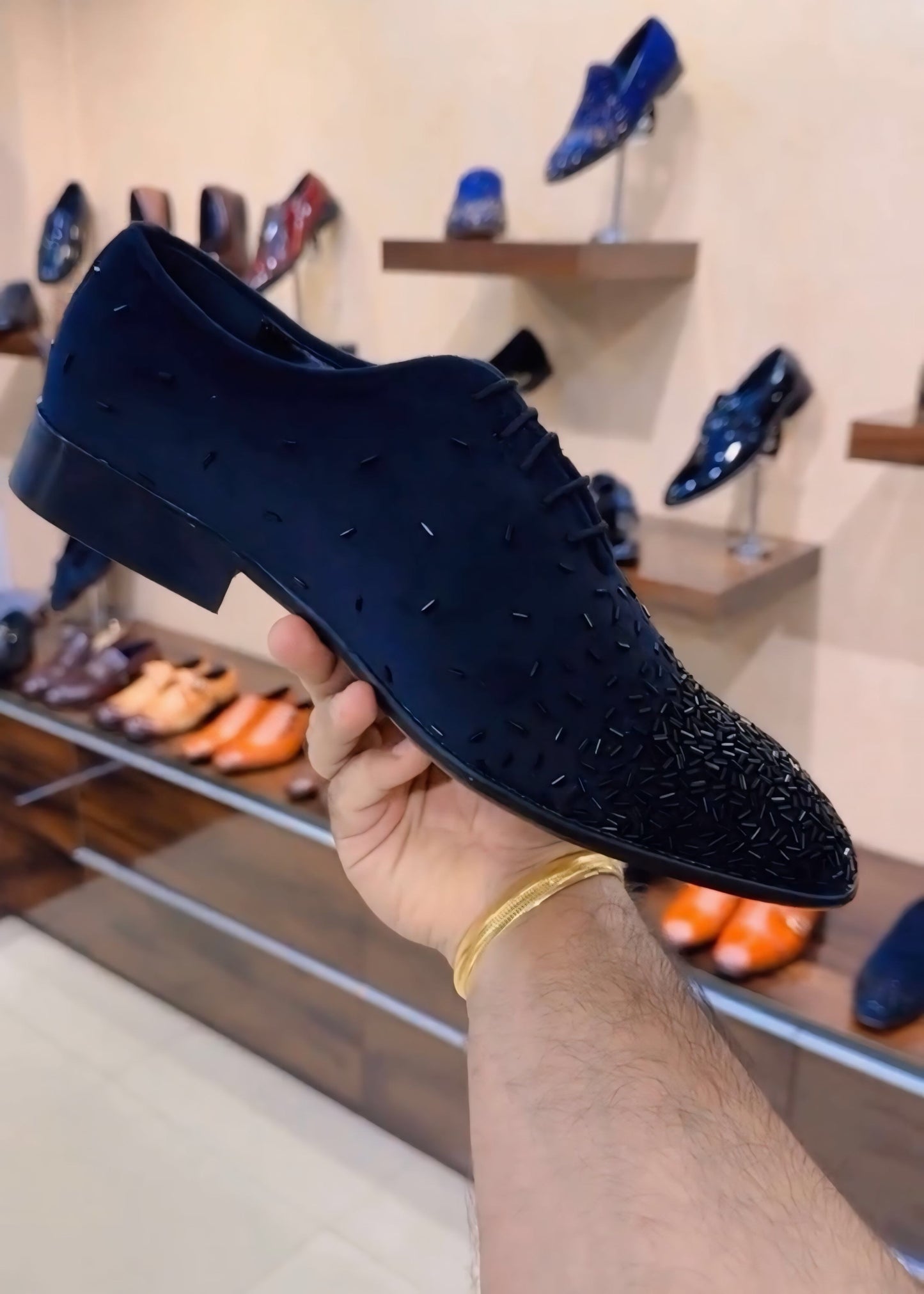 Midnight Blue Italian Suede Oxfords