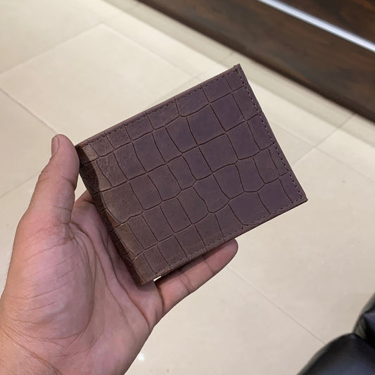 Brown Crocodile Scaled Wallet