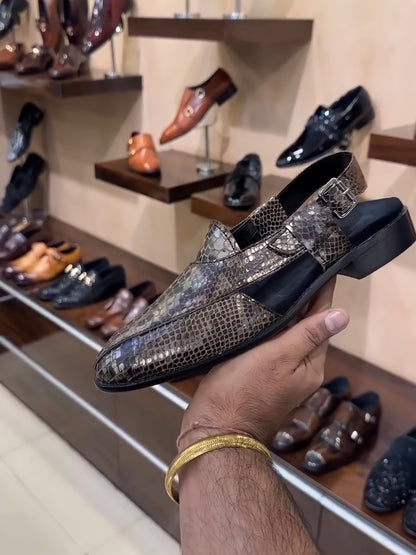 Limited Edition Snake Foil Leather Peshawaris