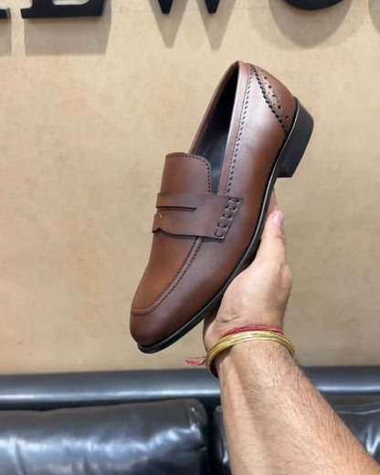 Dark Tan Penny Loafers