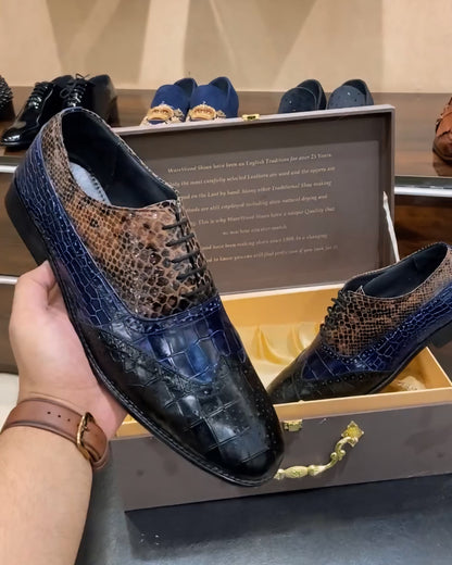 Limited Edition Exotic Snake Foil-croco Leather Wingtips