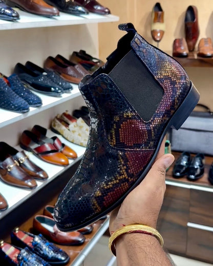 Exotic Python Chelsea Boots