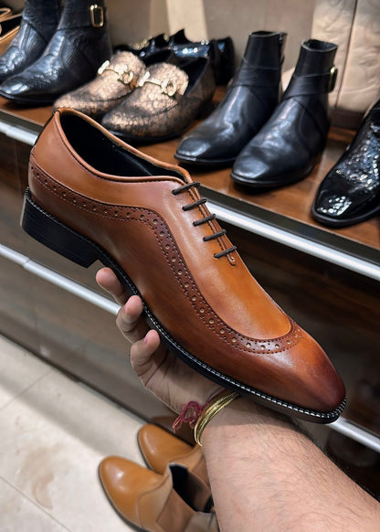 Dual-tone Sidewing Hand-painted Oxfords