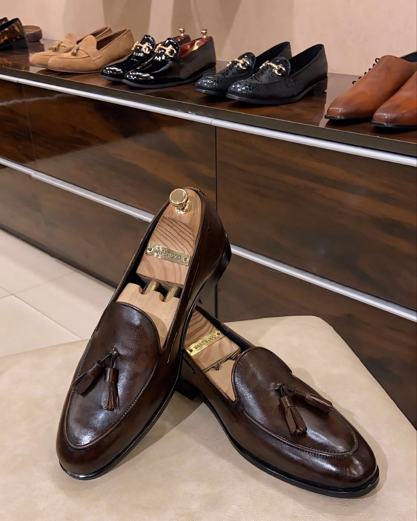 Classic Burnished Brown Tassel Moccasins