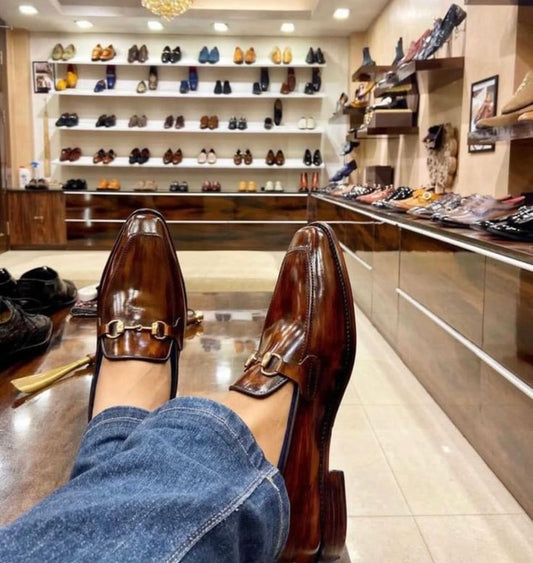 Cognac Hand-painted Loafers