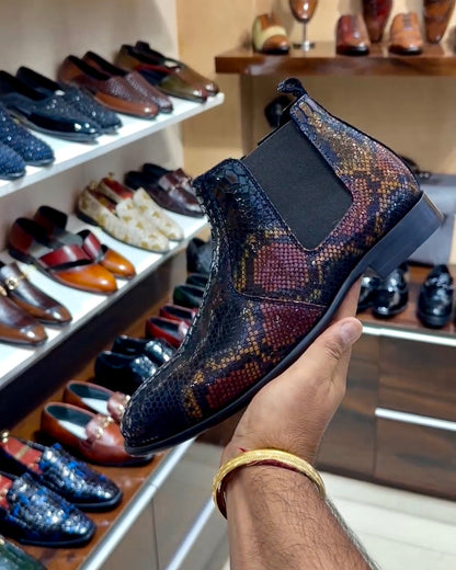 Exotic Python Chelsea Boots