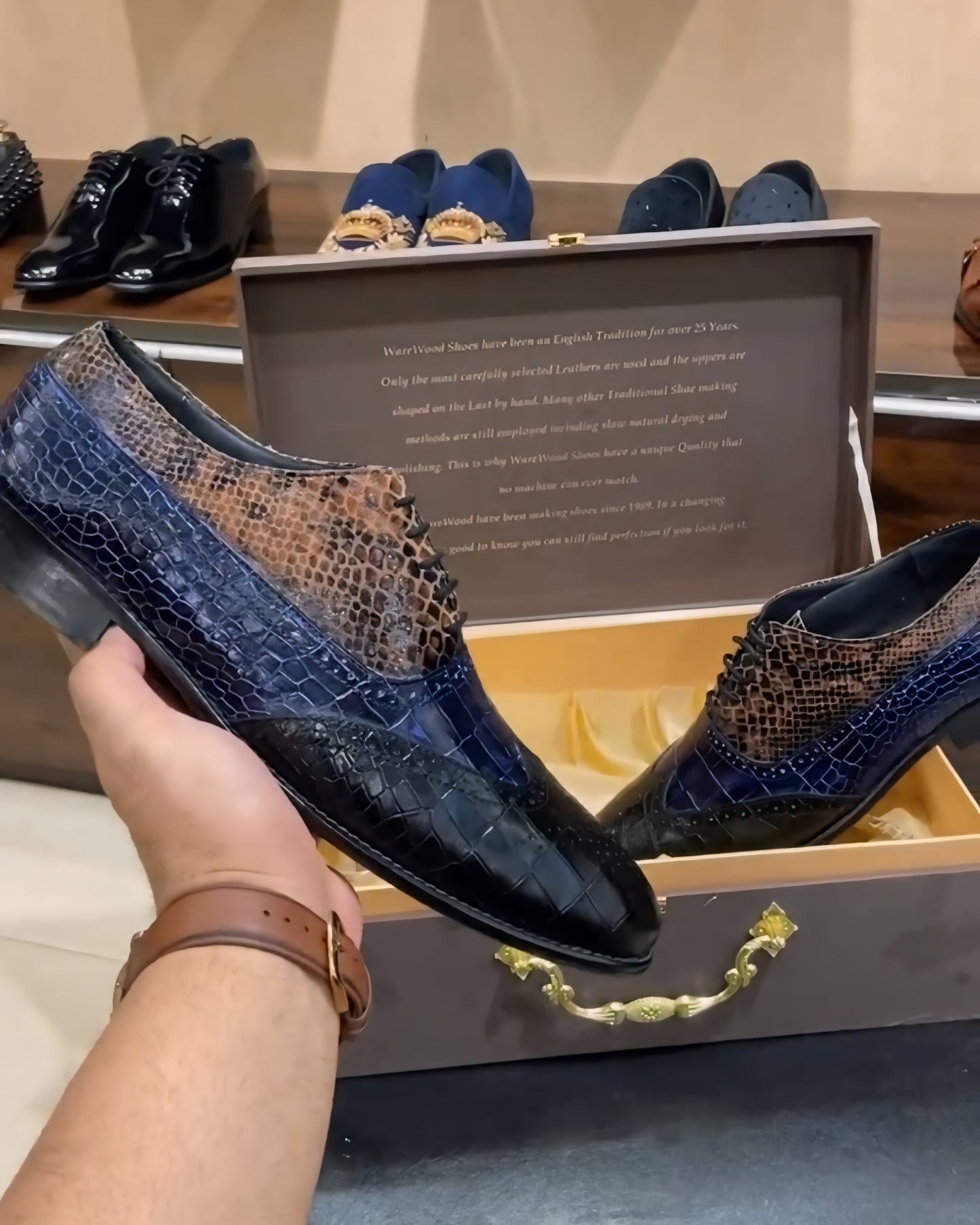 Limited Edition Exotic Snake Foil-croco Leather Wingtips