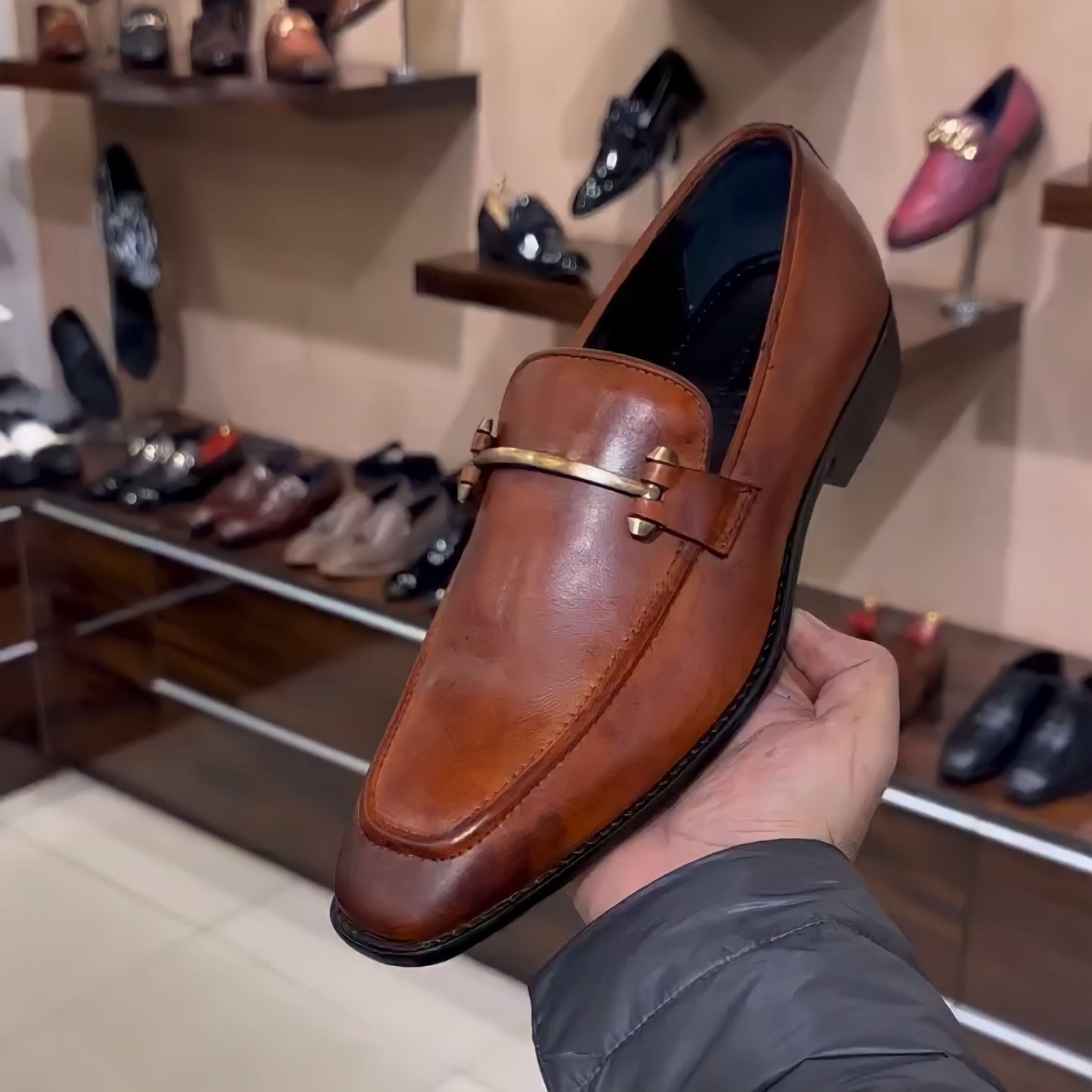 Genuine Leather Tan Loafers