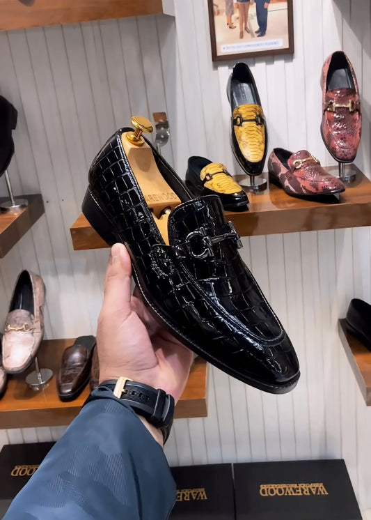 Patent Croc Scaled Loafers