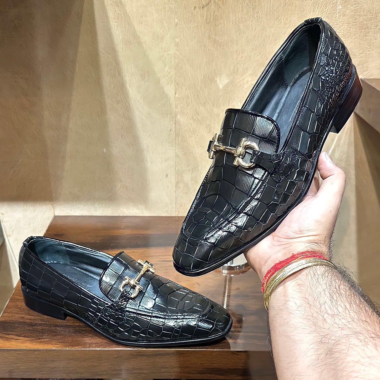 Italian Crocodile Scaled Loafers