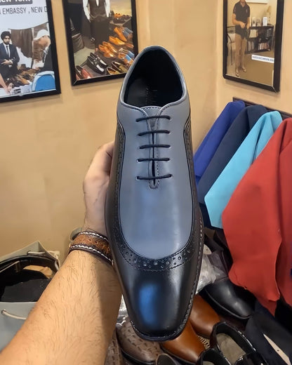 Carbon-grey Black Sidewing Oxfords