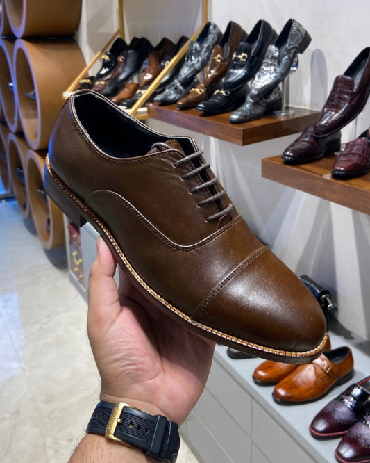 Classic Walnut Brown Goodyear Welted Oxfords