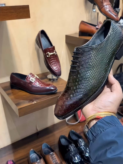 Dual-tone Cobra Scaled Whole-cut Oxfords