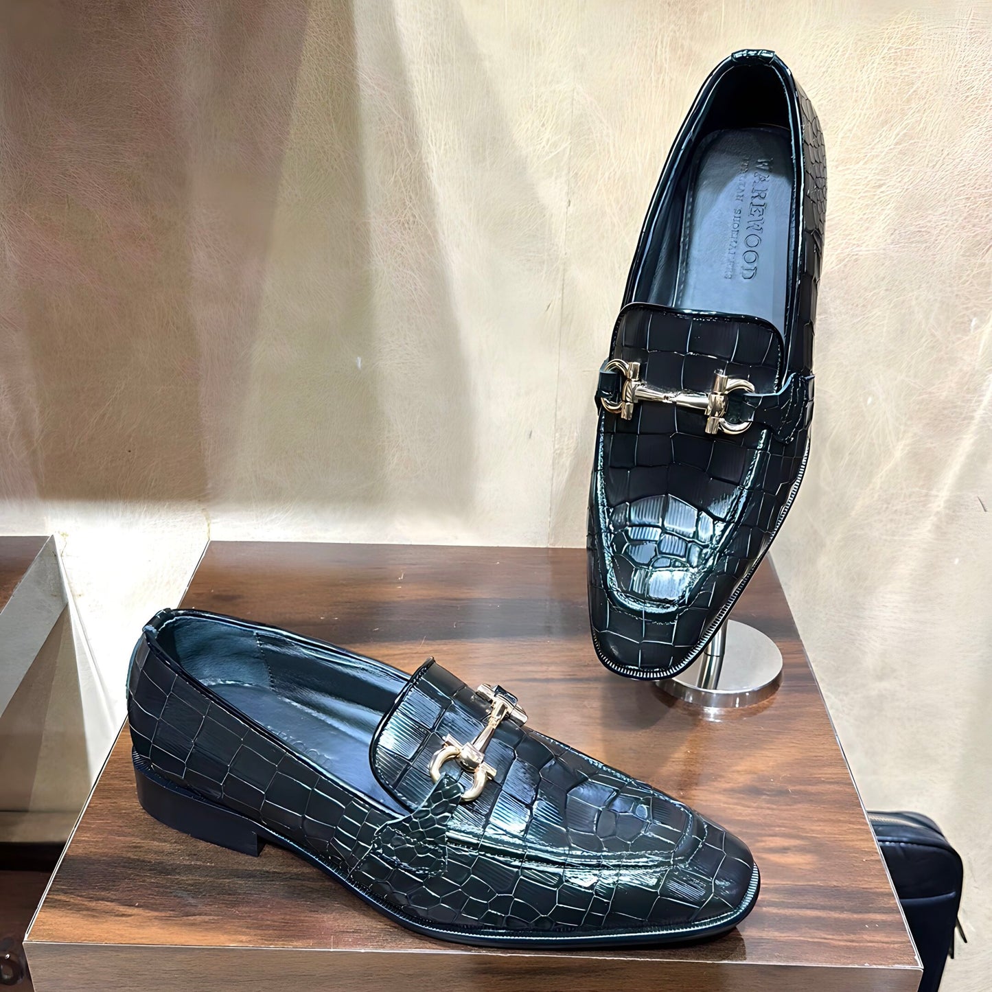 Italian Crocodile Scaled Loafers