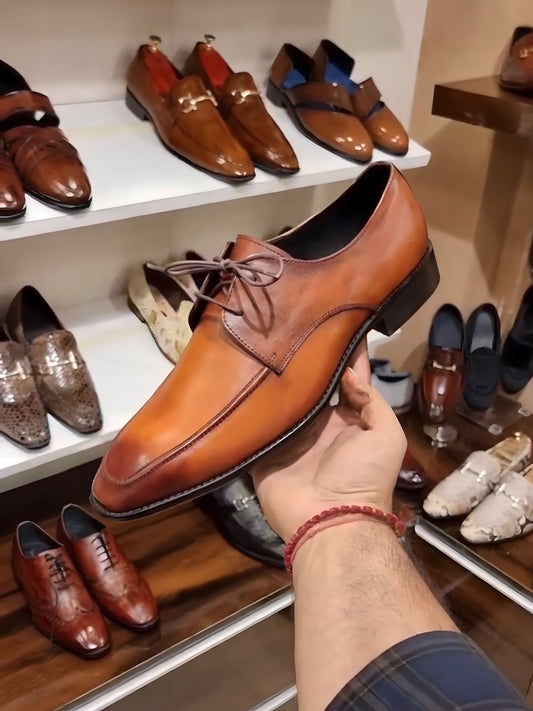 Classic Tan Patina Derbies