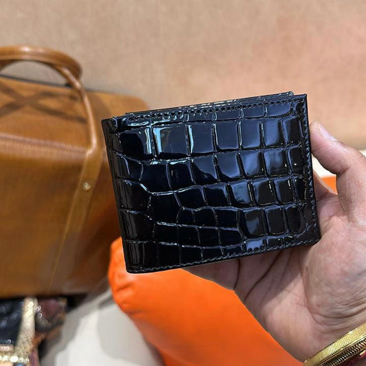 Luxe Edition Patent Crocodile Scaled Wallet