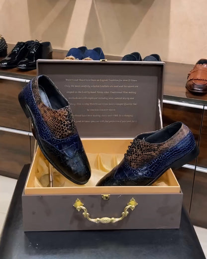 Limited Edition Exotic Snake Foil-croco Leather Wingtips