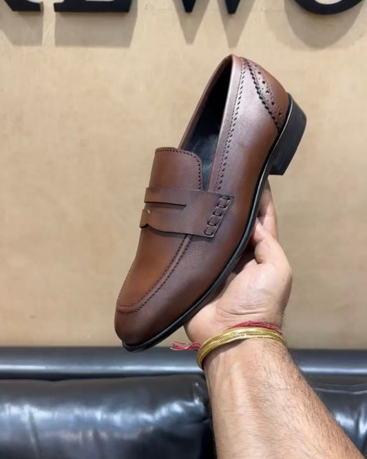 Dark Tan Penny Loafers