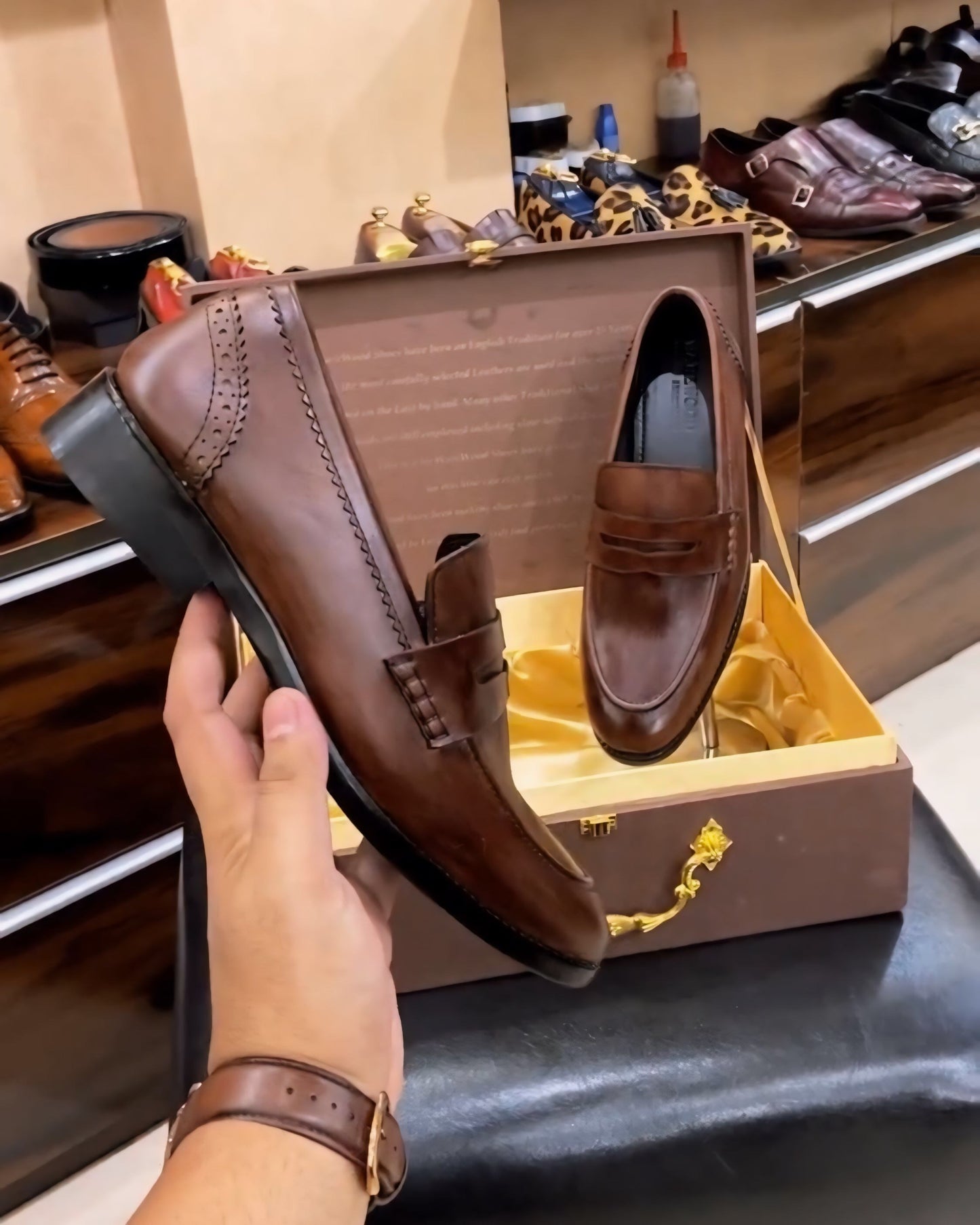 Genuine Leather Brown Penny Loafers