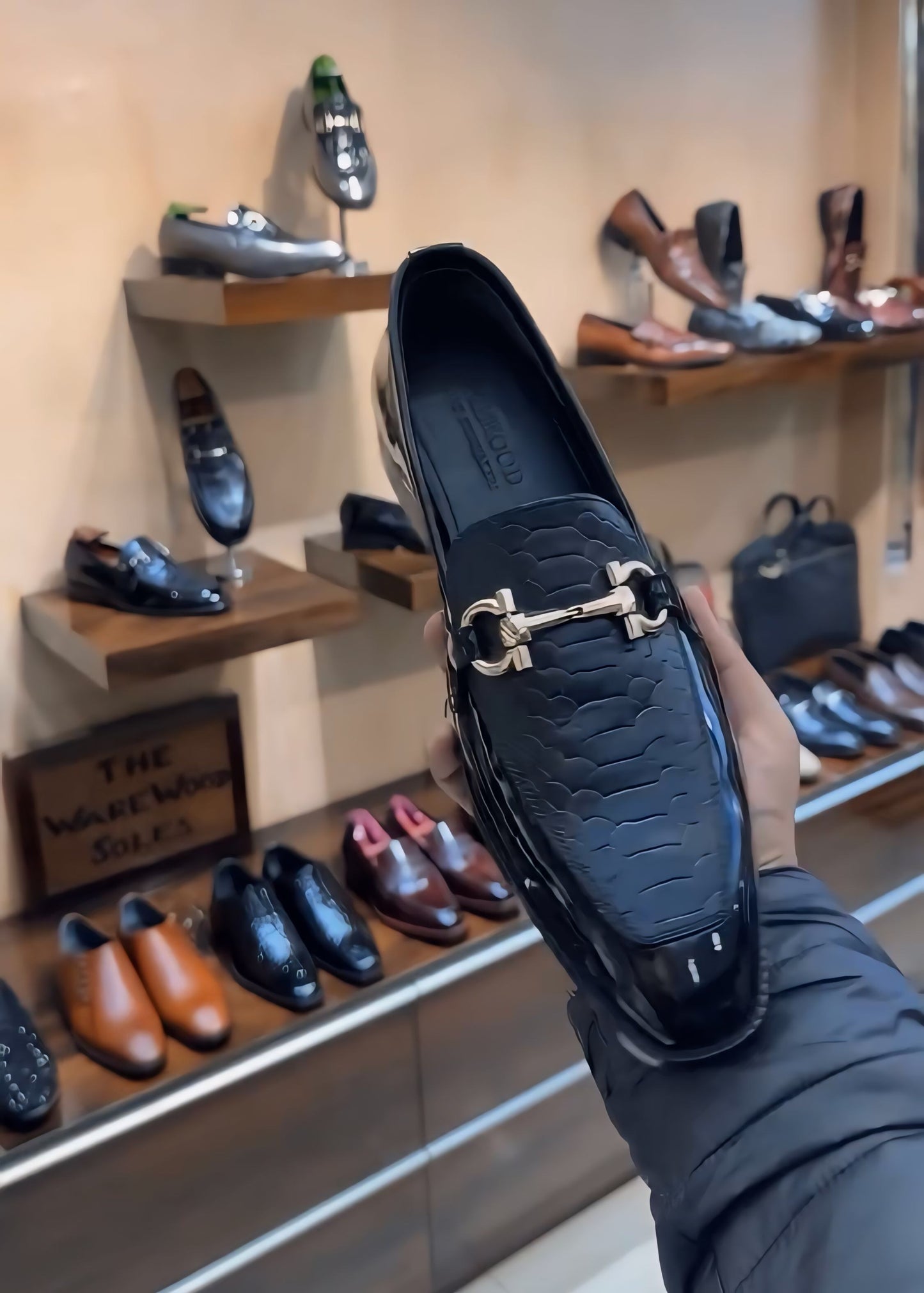 Matt Black Cobra & Patent Leather Loafers