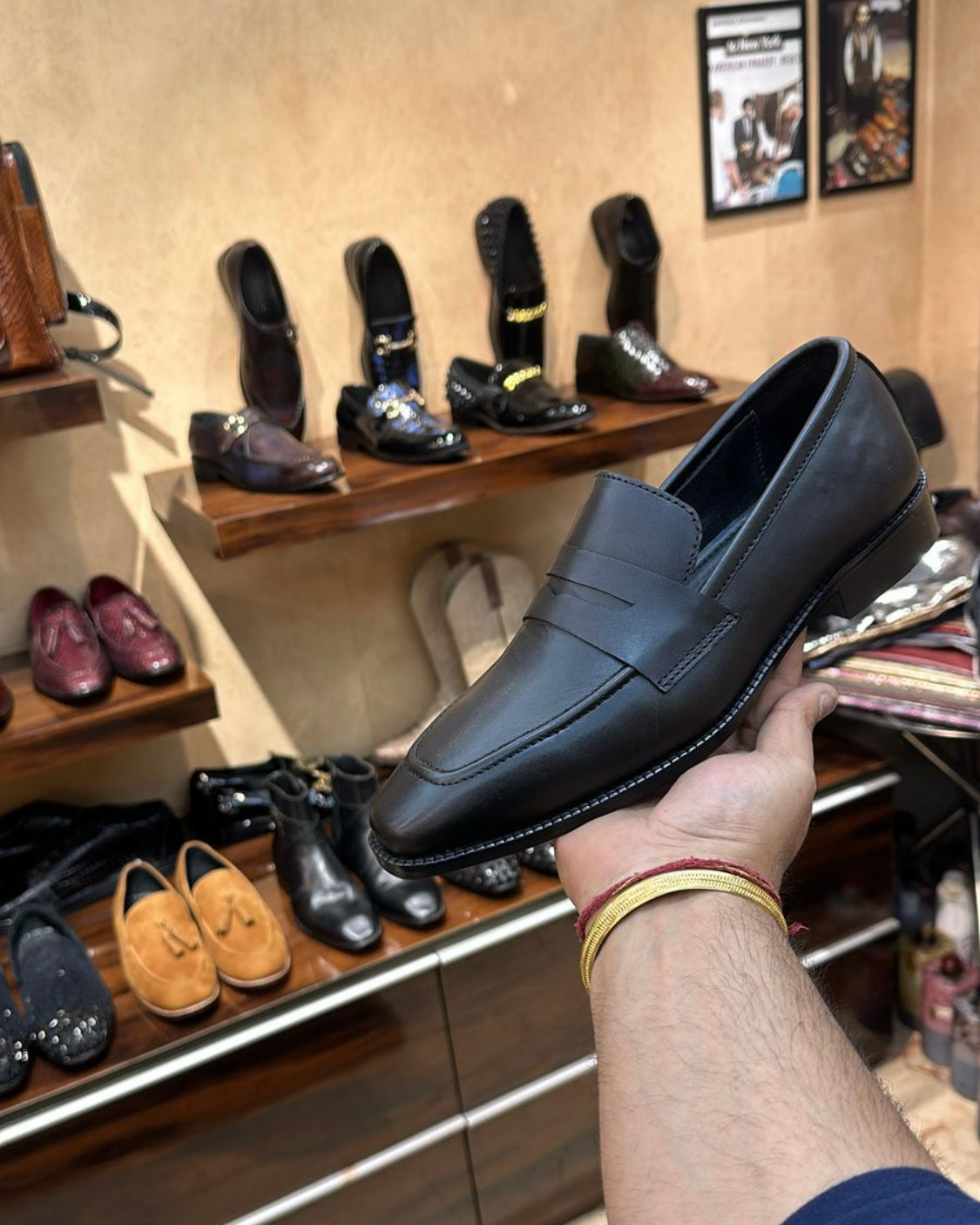 Genuine Leather Black Penny Loafers