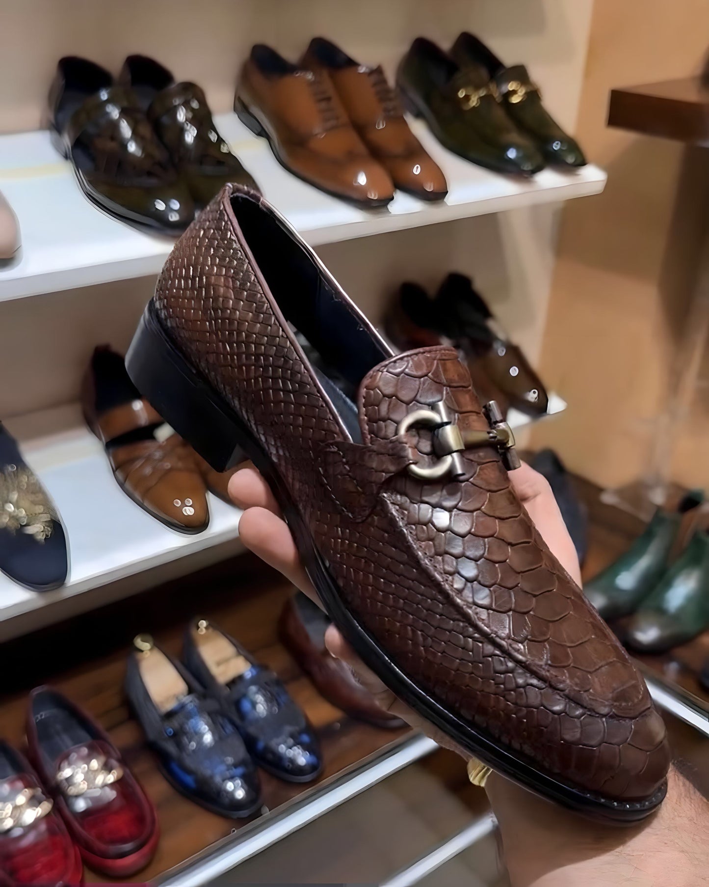 Eastern Brown Cobra Scaled Loafers