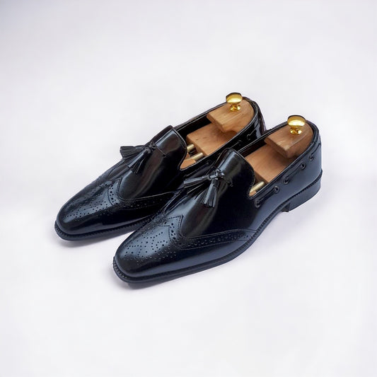 Pure Italian Leather Tassel-Brogue Moccasins