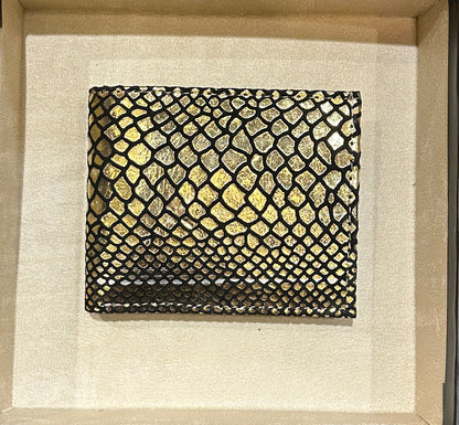 Exotic Gold Snake Foil Leather Wallet