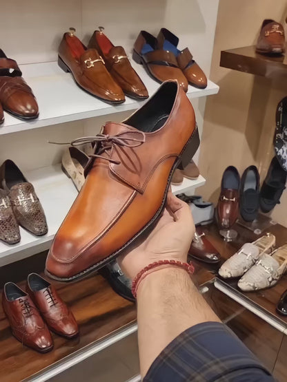 Classic Tan Patina Derbies